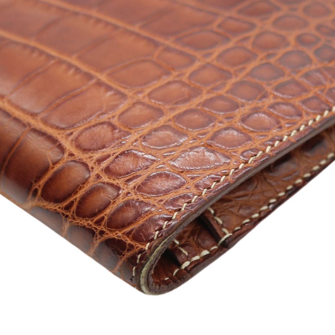 HERMES【エルメス】<br>ドゴンGM<br>クロコ アリゲーター<br>ブラウン/SV金具【USED】