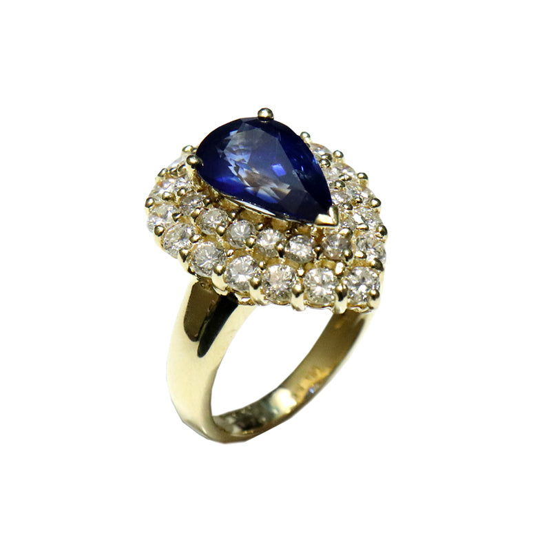 K18YG/SF3.05ct/D1.70ct<BR>サファイア ダイヤモンドリング<BR>【NEW】