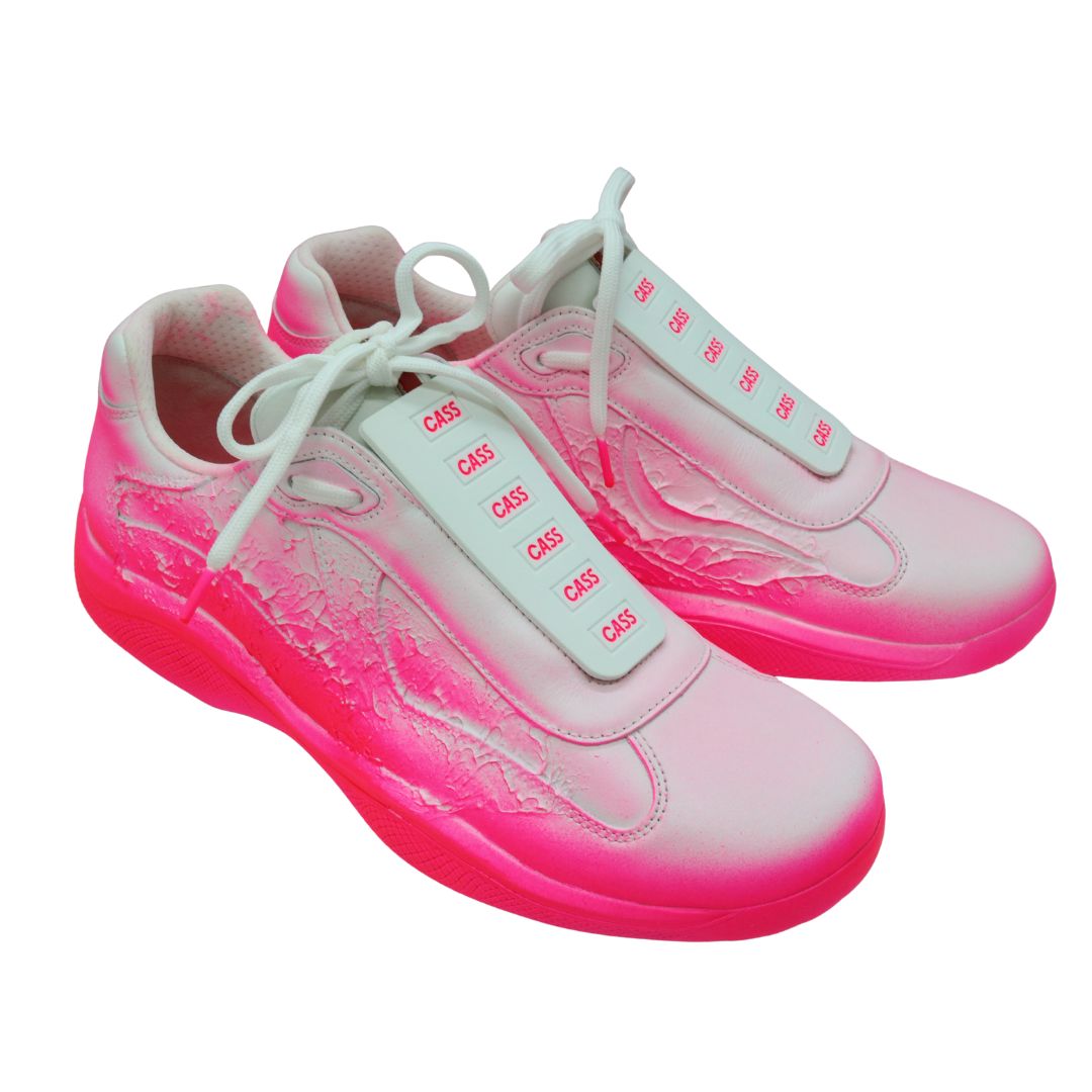 Cass×Prada アメリカズカップ<br> “Att4ck”スニーカー<br>ネオンピンク<br>【NEW】