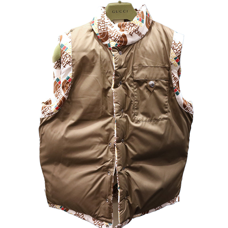 GUCCI【グッチ】<br>ロゴダウンベスト<br>648864 XAABY<br>GUCCI×THE NORTHFACE<br>コラボ限定品【NEW】