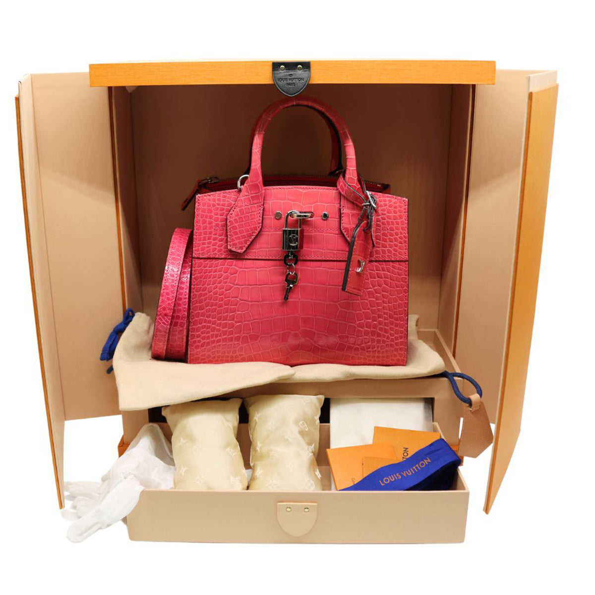 LOUIS VUITTON【ルイヴィトン】<br>エキゾチック レザー シティ スティーマー MINI<br>N96241<br>クロコダイル ブリリアント【USED】