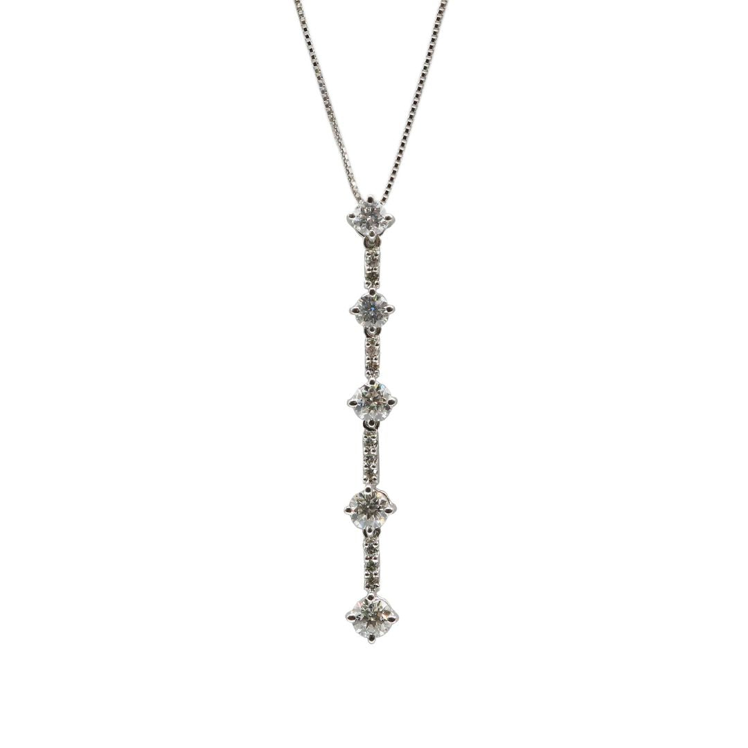 K18WG/D1.50ct<br>5粒ダイヤモンドネックレス<br>【NEW】