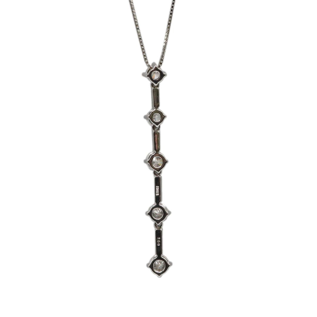 K18WG/D1.50ct<br>5粒ダイヤモンドネックレス<br>【NEW】