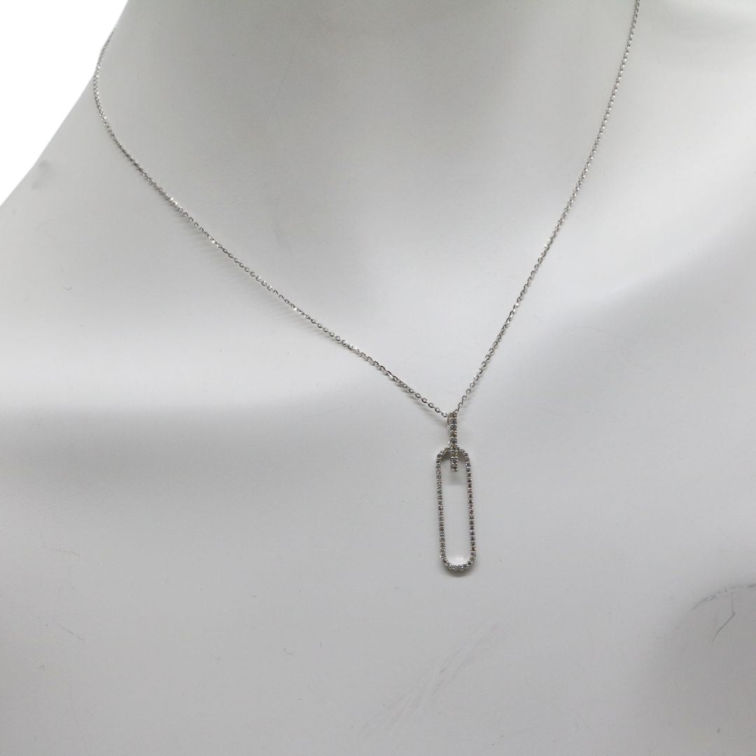 K18WG/D0.25ct<br>クリップ ダイヤモンドネックレス<br>【NEW】