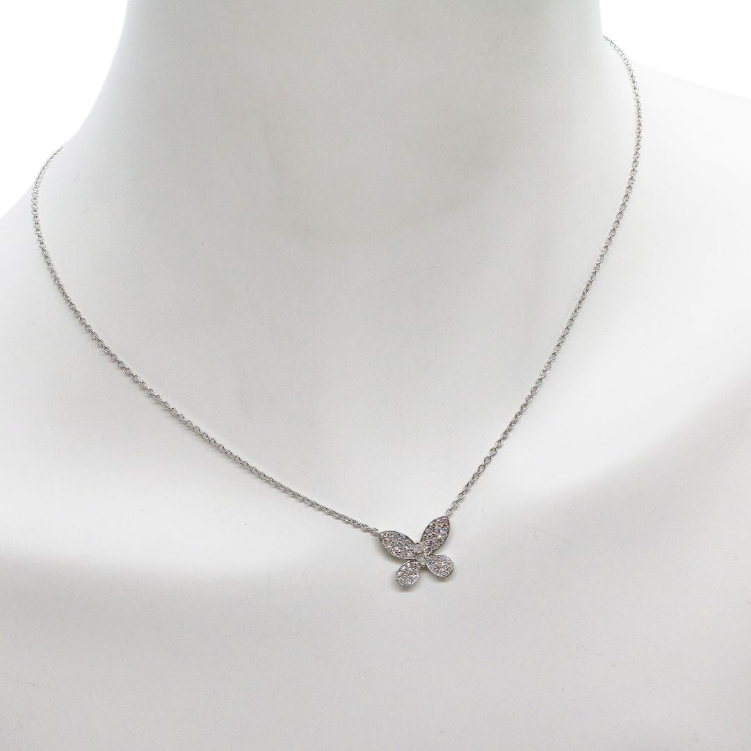 パヴェ バタフライ<br>ダイヤモンド ミニ ペンダント<br>K18WG D0.55ct<br>RGP550<br>【USED】