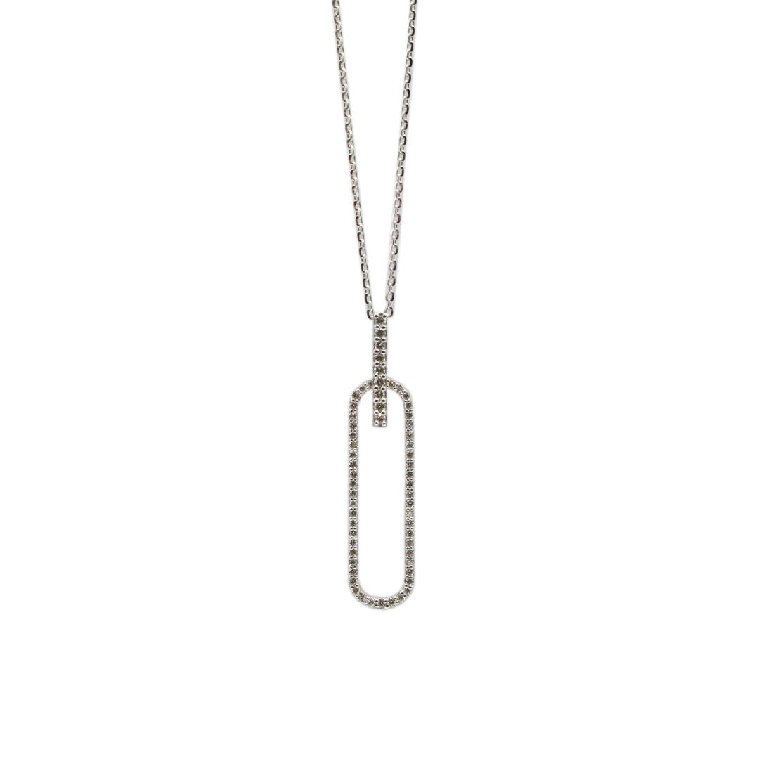 K18WG/D0.25ct<br>クリップ ダイヤモンドネックレス<br>【NEW】