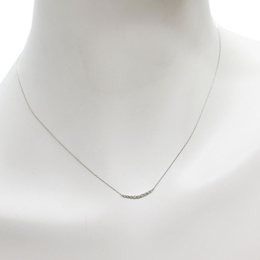 PT850/900 D0.10ct<br>ダイヤモンド アーチネックレス<br>【NEW】