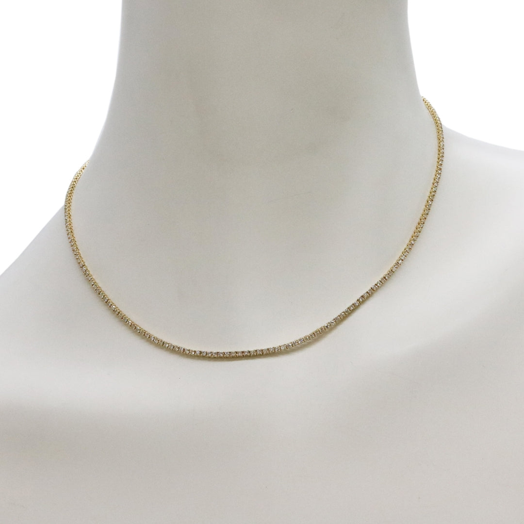 K18YG D3.00ct<br>ダイヤモンド テニスネックレス<br>【NEW】