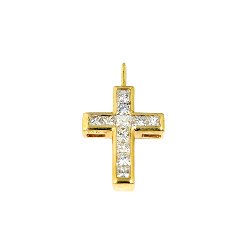 ORIGINAL JEWELRY<br>【オリジナルジュエリー】<br>K18YG D0.56ct<BR>クロス<BR>ダイヤモンドトップ<BR>【NEW】