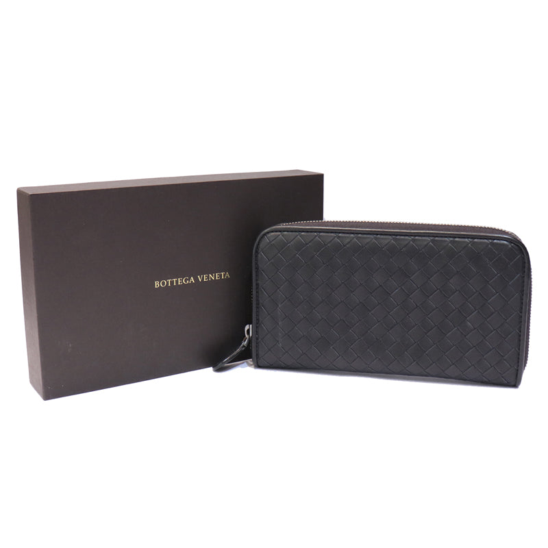 BOTTEGA VENETA　ボッテガヴェネタ　ウォッシュド ビンテージ ネロ　ラウドファスナー長財布【中古】