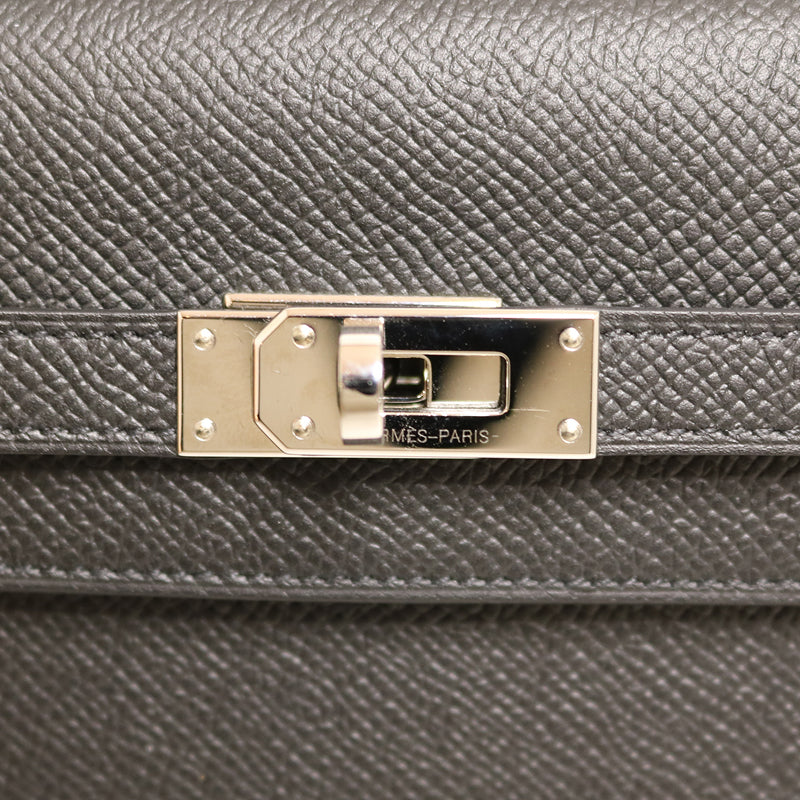 エルメス　ヴォーエプソン　ケリー ロング トゥー・ゴー　ノワール/SV金具