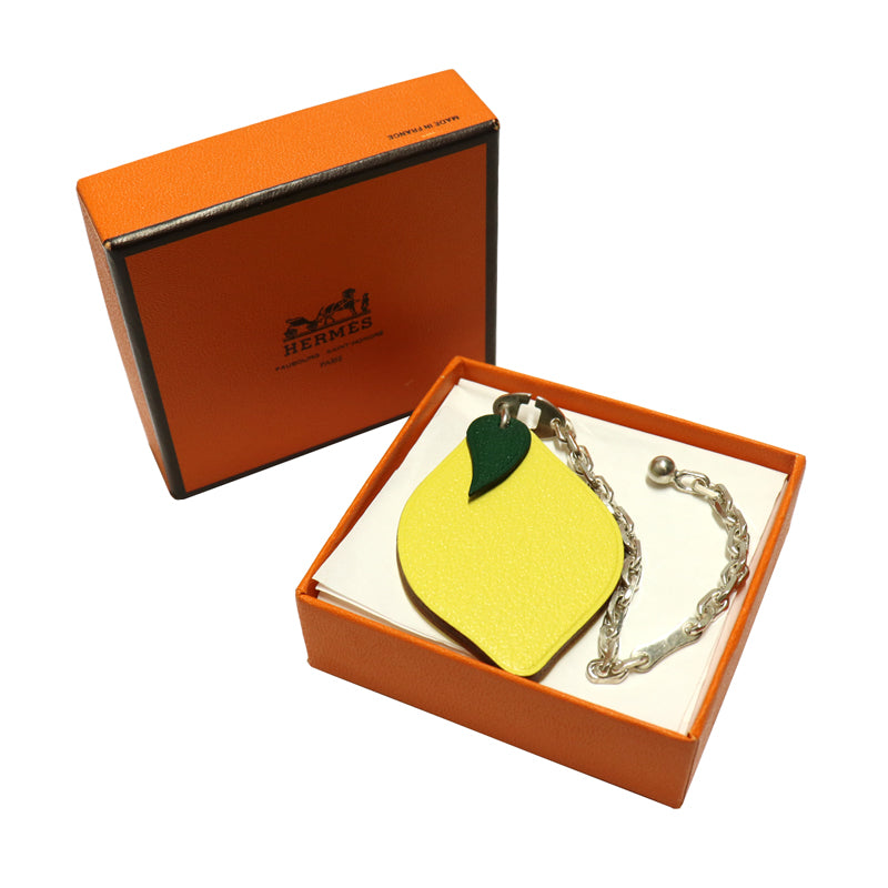 HERMES　エルメス　レザー　フルーツチャーム レモン【中古】