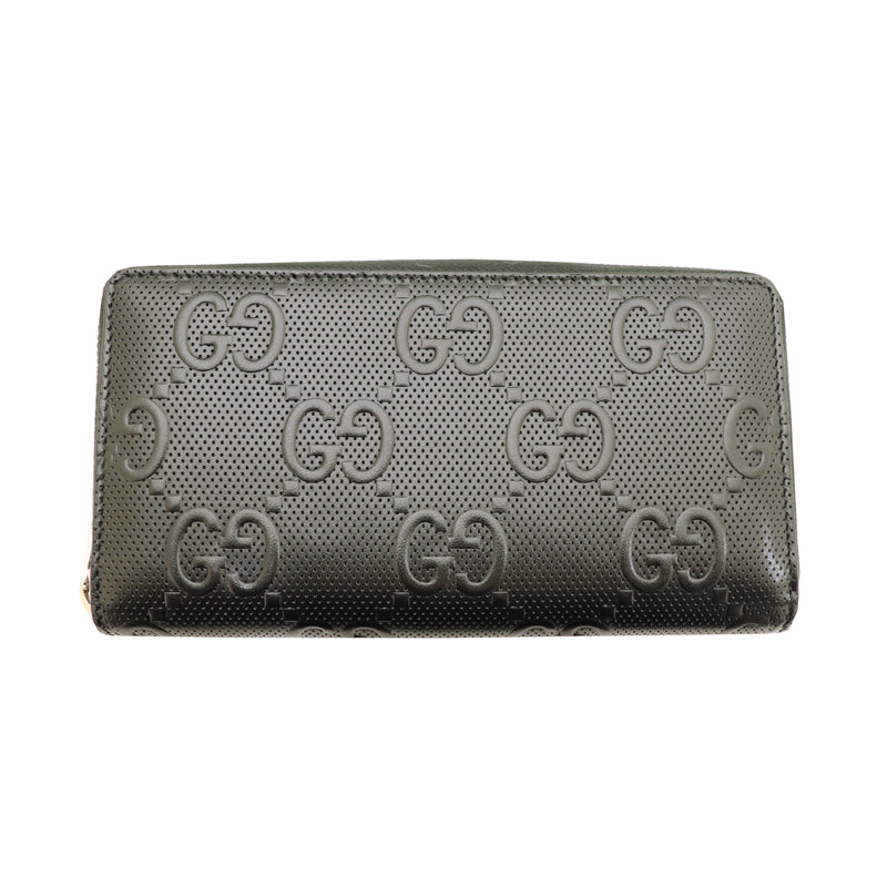 グッチ　GGエンボス　ジップアラウンドウォレット　ブラック　625558　新品