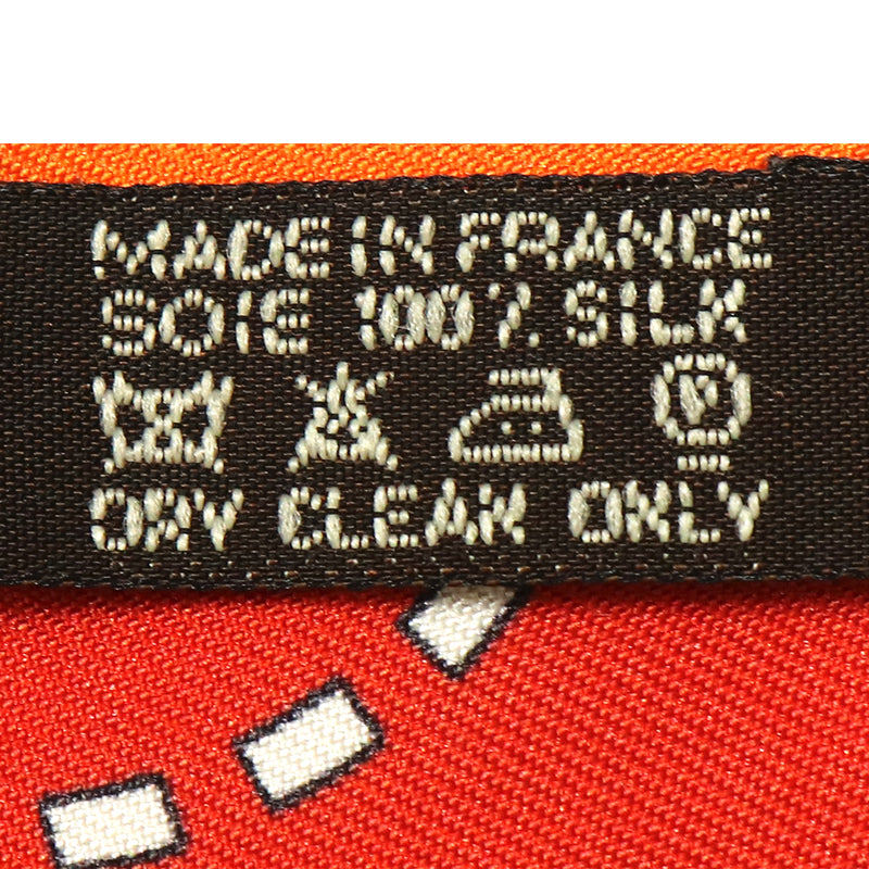 エルメス　シルク100％　ツイリー　オレンジ
