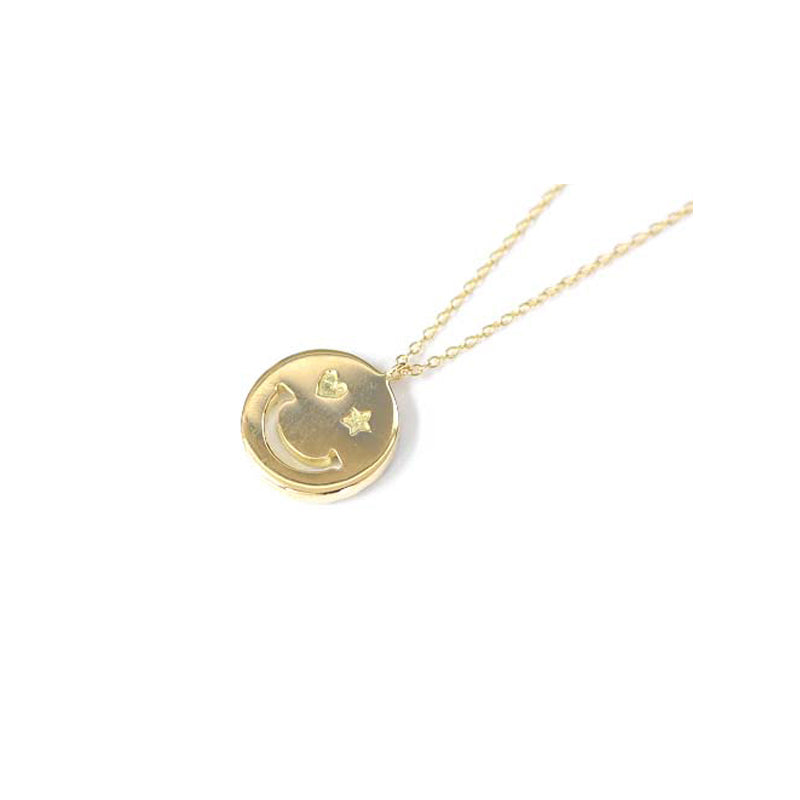 K18YG/D0.88ct/BD0.14ct　スマイル　ダイヤモンドペンダント【新品】