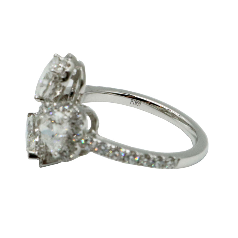 PT950/D0.55ct, ハート/マーキス/オーバルカット, ダイヤモンドリング, 【NEW】 【新品】 Pt950 D 0.449ct ハート ダイヤ リング