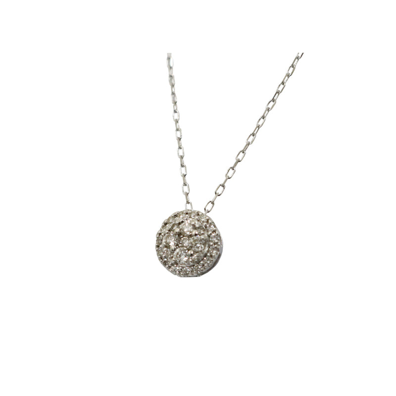 K18WG/D0.20ct<BR>ダイヤモンドペンダント<BR>【NEW】