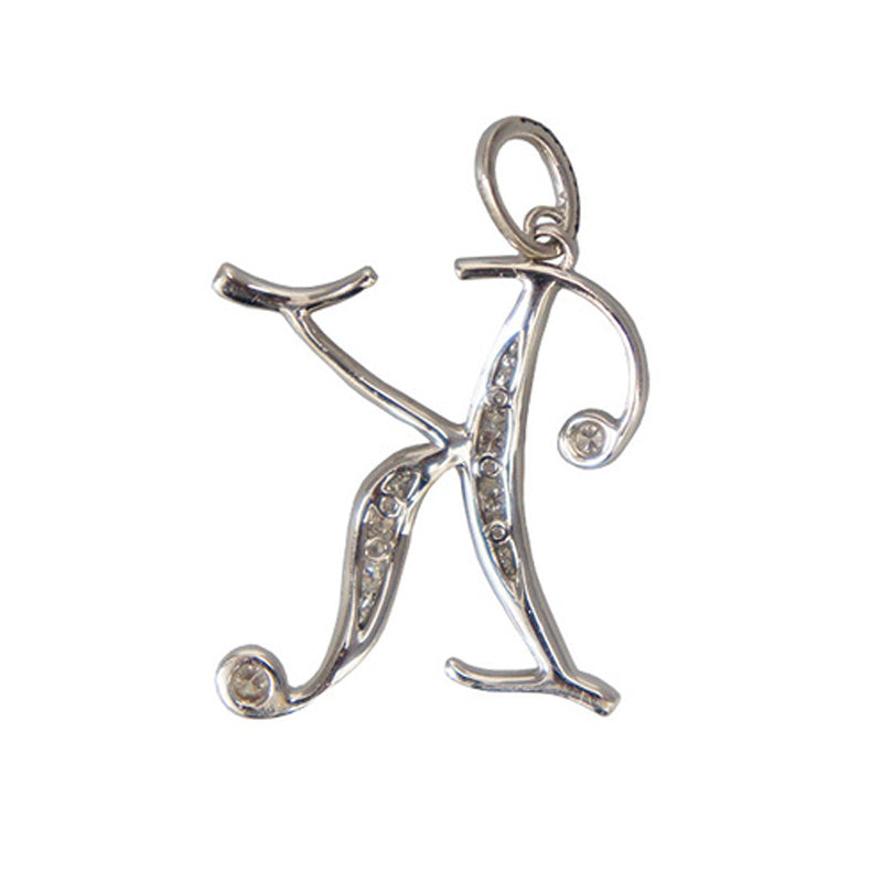 K18WG D0.83ct　イニシャル「K」　ダイヤモンドトップ【新品】