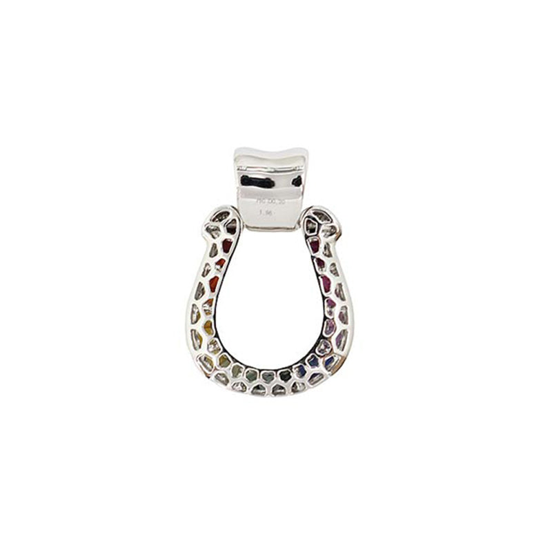 K18WG D0.20ct/1.96ct　レインボー 馬蹄モチーフ　ダイヤモンドトップ　Lサイズ【新品】