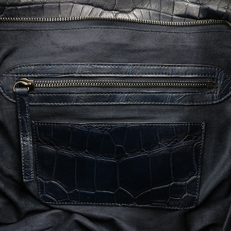 クロコダイル　ショルダーバッグ　ネイビー【新品】
