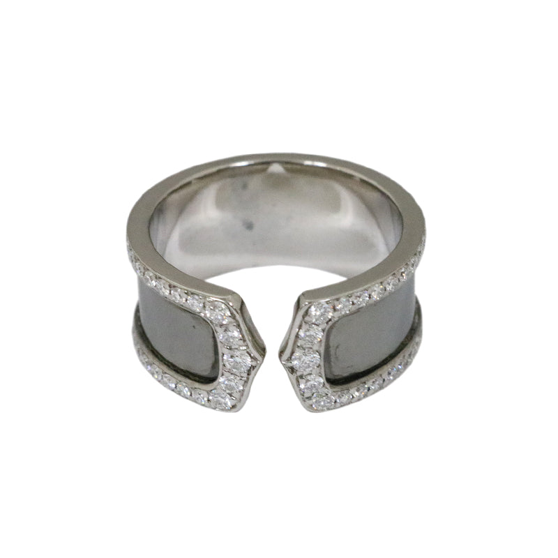 Cartier カルティエ<br>K18WG×ブラックラッカー<BR>C2リング<BR>【USED】