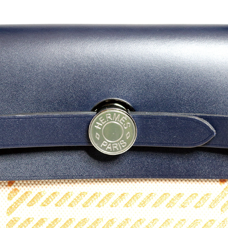 HERMES エルメス バッグ エールバッグジップPM ネイビー/SV パーソナルオーダー ショルダーバッグ
 キャンバス/カーフ ネイビー/ブラウン/オレンジ/シルバー金具 Z刻印(約2021年)刻印 レディース【中古】460 エルメス エールバッグ ジップ PM パーソナルオーダー ブラック