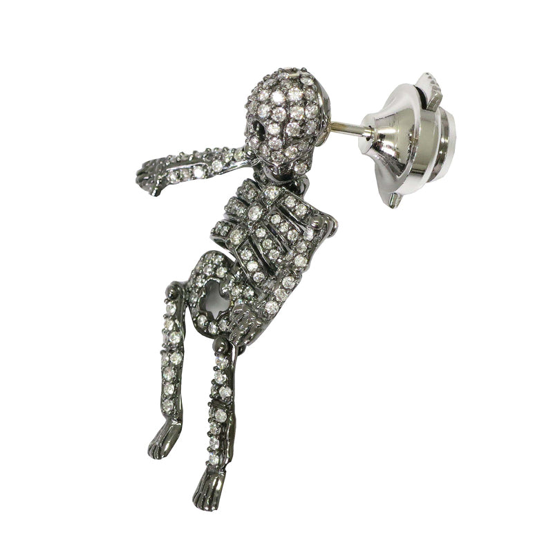 K18WG D0.66ct　ドクロ　ダイヤモンドブローチ【新品】