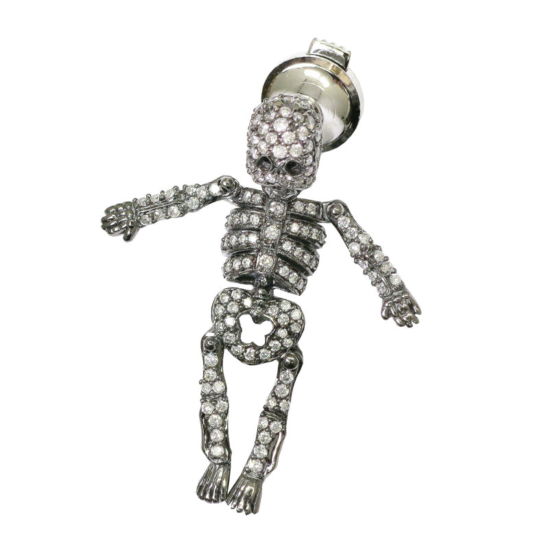 K18WG D0.66ct　ドクロ　ダイヤモンドブローチ【新品】